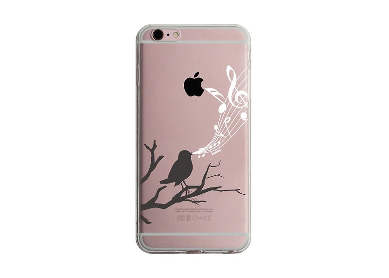 【音符歌唱小鸟树技透明手机壳】iPhone13 12 Pro三星Sony华为 - 手机壳/手机套 - 塑料 黑色