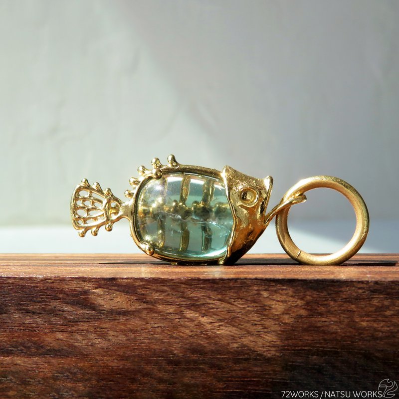 フローライト フィッシュ チャーム / Green Fluorite Fish charms - 吊饰 - 宝石 绿色