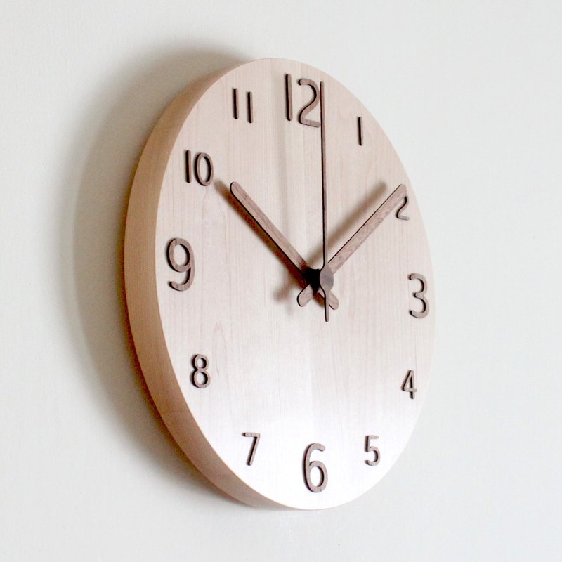 福利品 瑕疵良品 CLOCK_26 Numbers 实木静音挂钟 整片原木 无秒 - 时钟/闹钟 - 木头 咖啡色