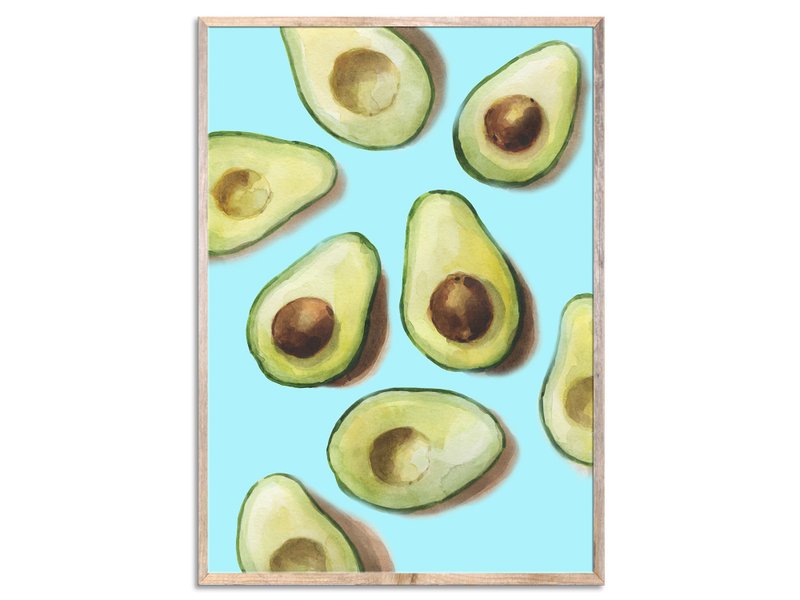 Avocado Art Print Fruits Watercolor Painting Kitchen Still Life Vegetable Art - 海报/装饰画/版画 - 纸 绿色