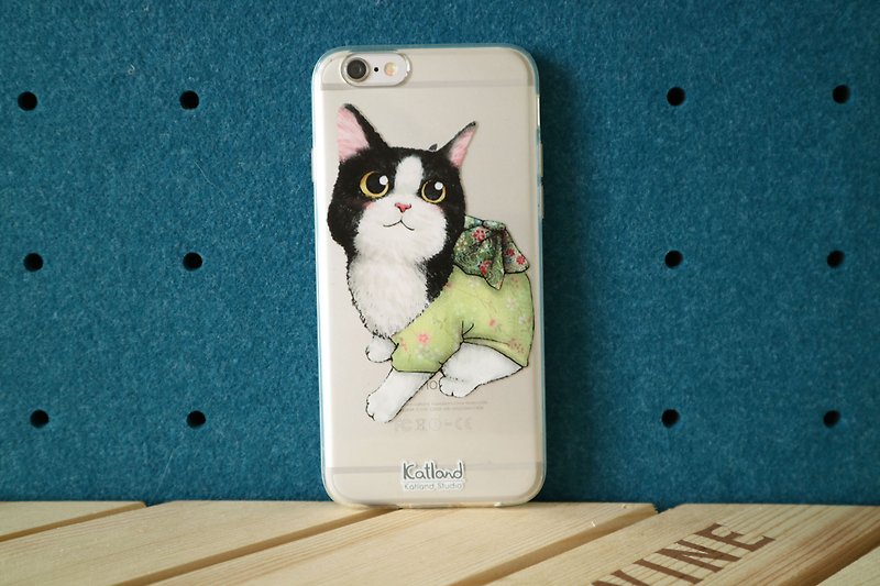 自家设计 - 黑白猫和服手机壳 保护套Phone Case C03_0 - 手机壳/手机套 - 塑料 白色