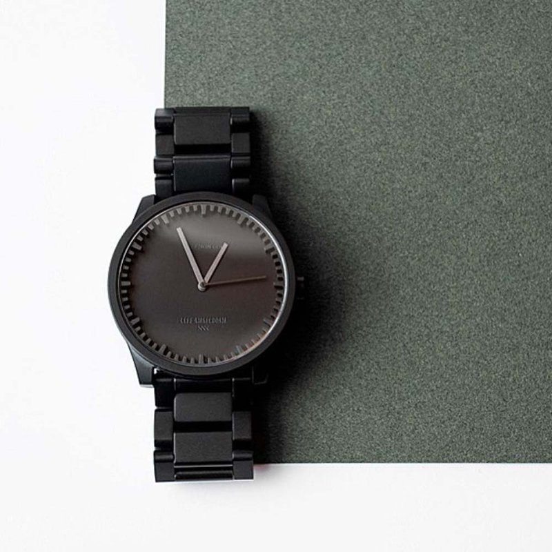 LEFF amsterdam tube 北欧工业齿轮设计腕表 38mm 雾黑、黑钢带 - 女表 - 其他金属 