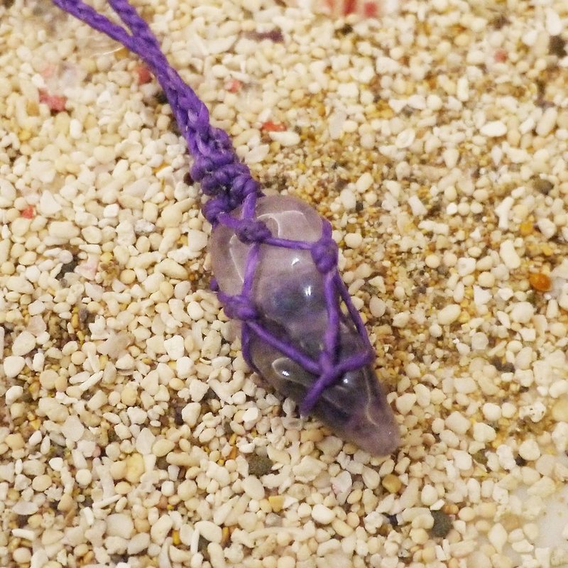 紫水晶 天然石 手工 编织 限量 项链 - 项链 - 宝石 紫色