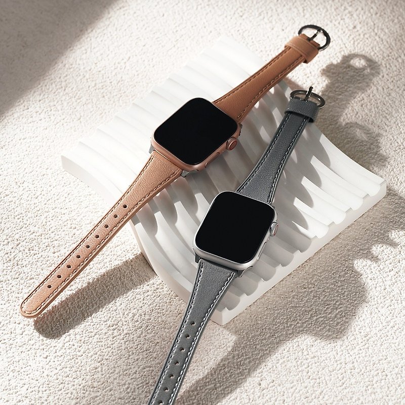 Apple watch - 【森系】质感真皮缩腰  苹果表带 - 表带 - 真皮 