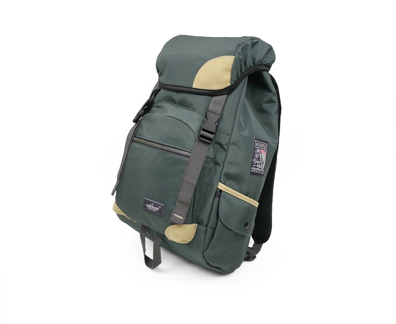 大地色笔电后背包 Apollo 高规款 防水笔电后背包 后背包 机能 - 束口袋双肩包 - 其他材质 绿色