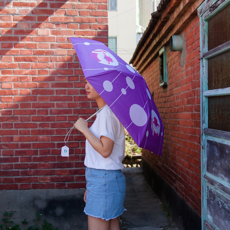 Rainbow House 坠入兔子洞晴雨自动伞-柴郡猫(安全开收) - 雨伞/雨衣 - 防水材质 紫色