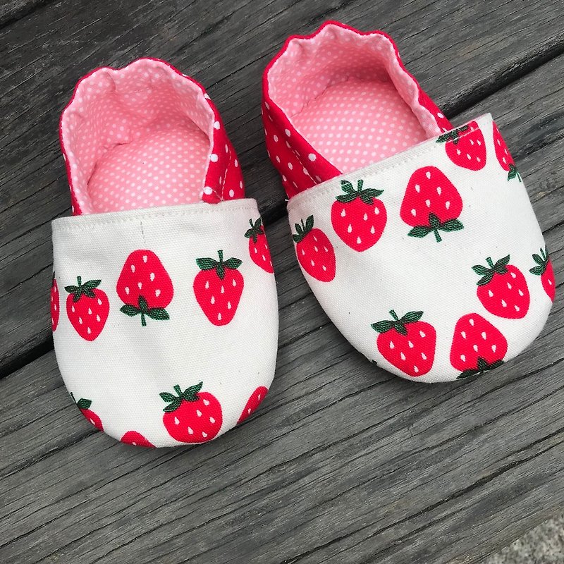 草莓 学步鞋 - 童装鞋 - 棉．麻 红色