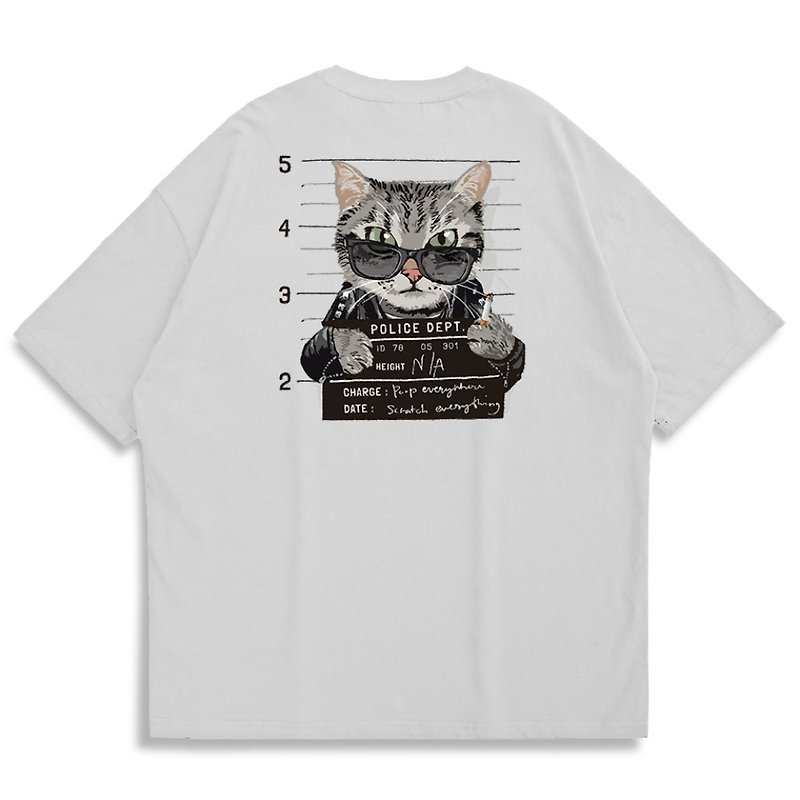 【CREEPS-STORE】Cat Prisoner #1 宽松重磅印花T恤 210g - 男装上衣/T 恤 - 棉．麻 多色