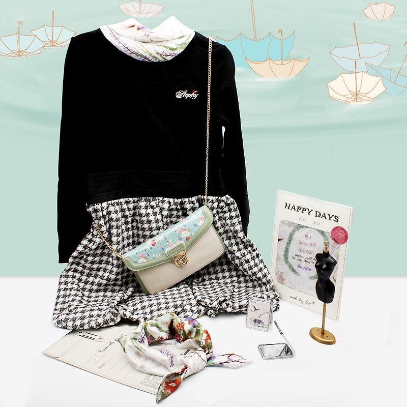 【周年庆Goody Bag】- 优雅的蓬蓬裙+清雅丝巾+手提斜背链条包 - 洋装/连衣裙 - 其他材质 
