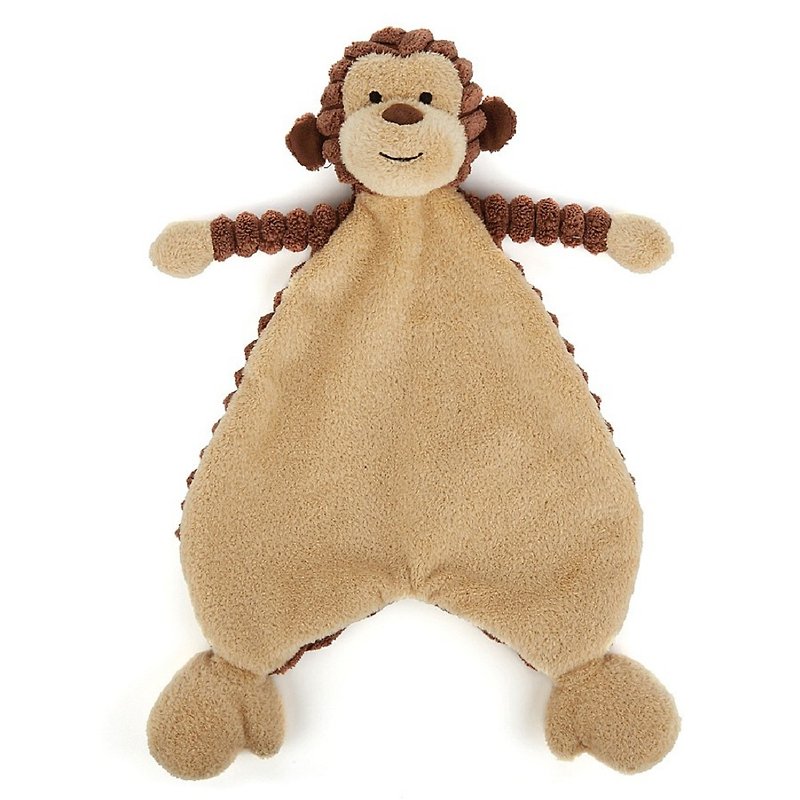 Jellycat Cordy Roy Monkey Soother 猴子安抚巾 约23厘米 - 围嘴/口水巾 - 棉．麻 咖啡色