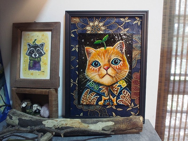 Cat in Batik  - 墙贴/壁贴 - 其他材质 蓝色