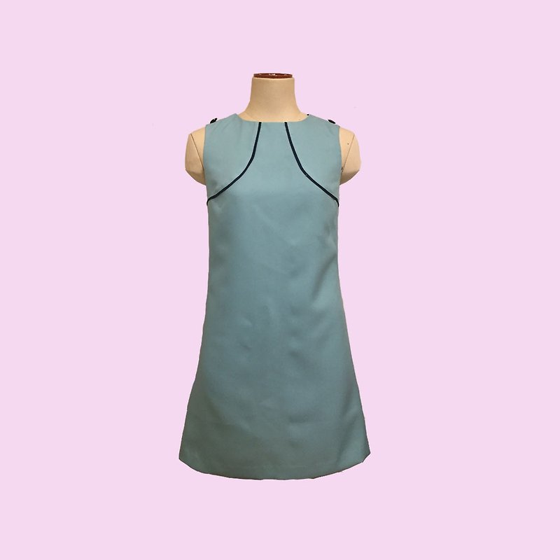retro one-piece dress christiane - 洋装/连衣裙 - 聚酯纤维 蓝色