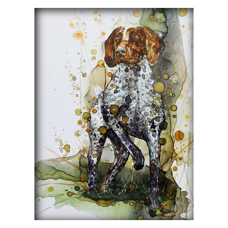 德国波因特犬的肖像 美丽的猎犬个性化肖像 40*30厘米 - 墙贴/壁贴 - 其他材质 