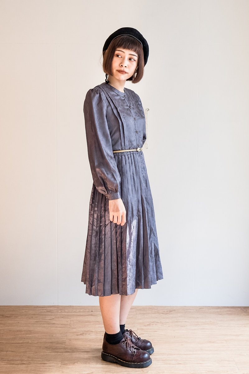 Vintage / 全新长袖洋装 no.10 tk - 洋装/连衣裙 - 聚酯纤维 灰色