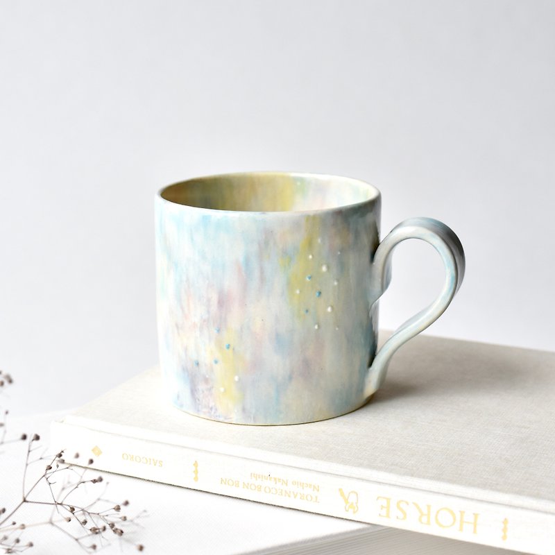 Mug of morning light 朝の光のマグカップ・艶あり　一点物 - 咖啡杯/马克杯 - 陶 多色