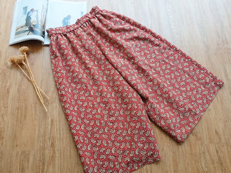Vintage下着 / 宽裤 no.56 - 女装长裤 - 其他材质 红色