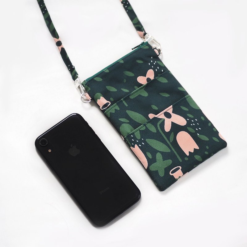 Recycled Cotton-Phone bag-Trèfle Collection 11x18.5 cm. - 其他 - 聚酯纤维 绿色