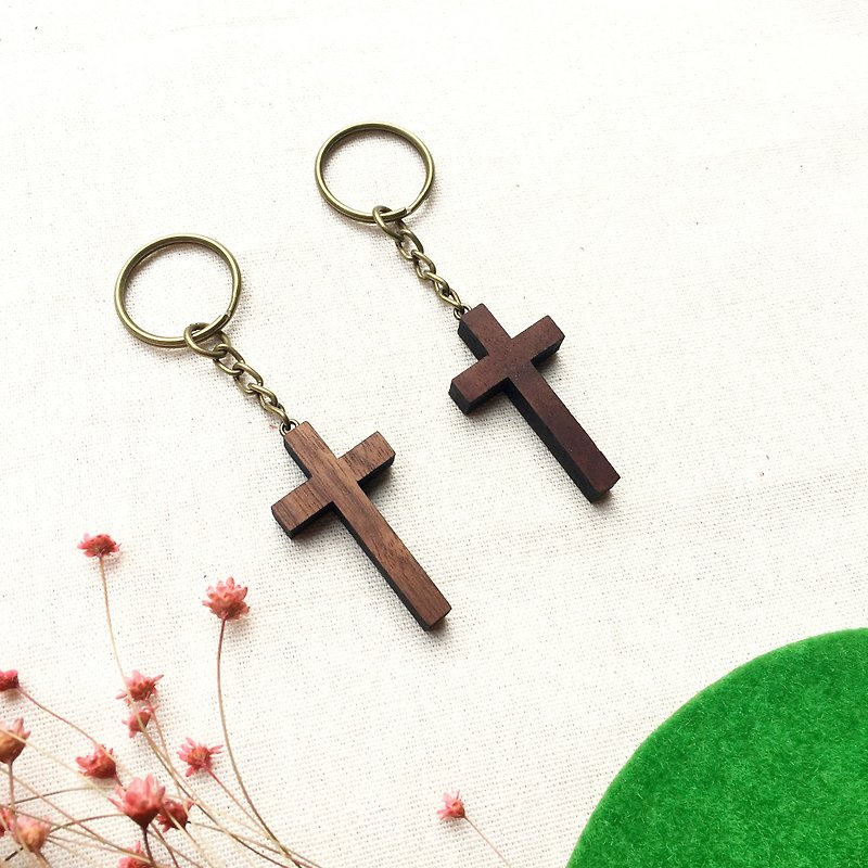 十字架钥匙圈 1入 - 钥匙链/钥匙包 - 木头 