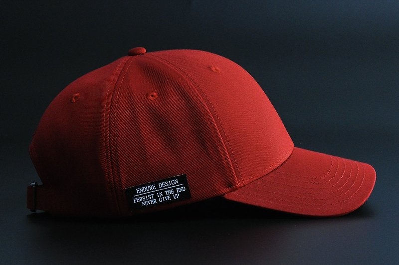 ENDURE侧面标志/酒红色老帽 - 帽子 - 棉．麻 