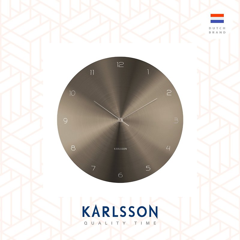 荷兰Karlsson, Wall clock 40cm Dome Disc 拱面薄黑色挂钟 - 时钟/闹钟 - 其他材质 黑色