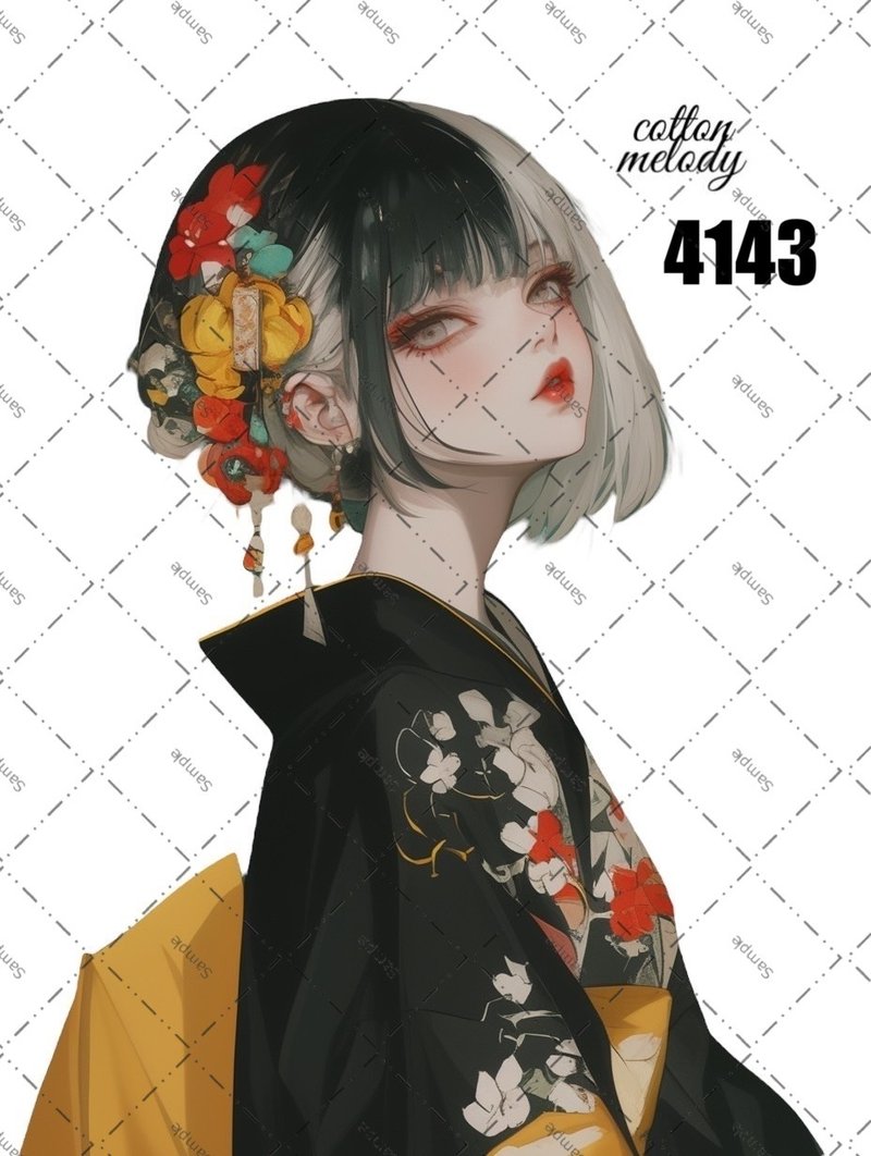 原厂贴纸 no.4143 人物贴纸 原创贴纸 原创人物贴纸 装饰贴纸 棉旋律 - 贴纸 - 纸 