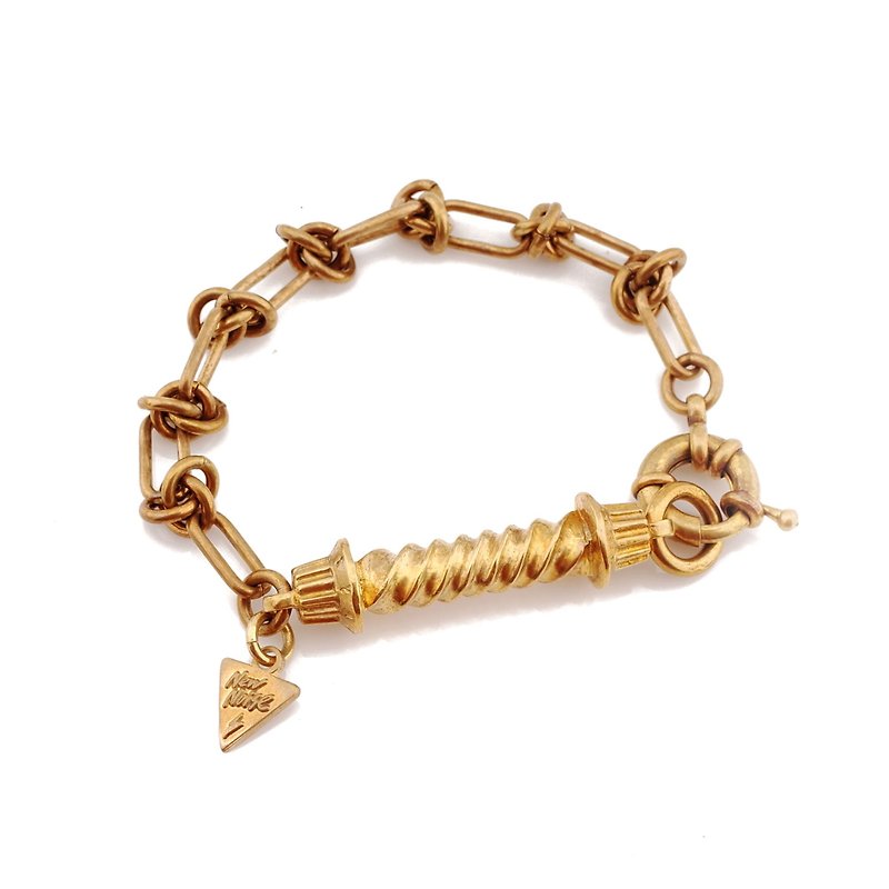 音量扭转手链 Volume twist bracelet  (铜本色) - 手链/手环 - 其他金属 金色