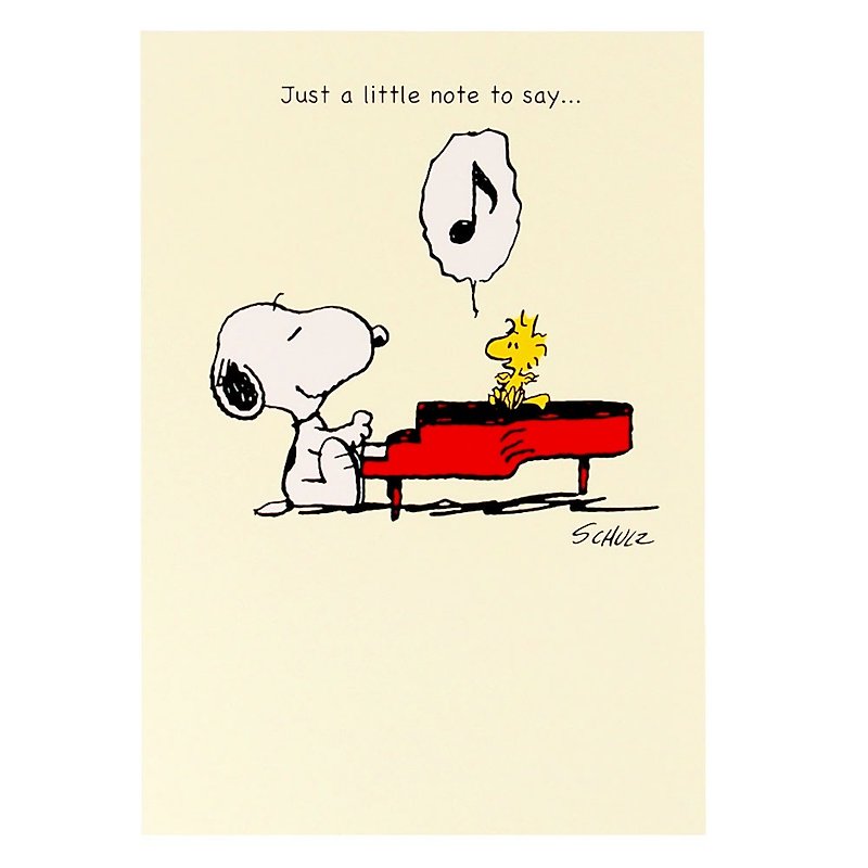 Snoopy 弹钢琴感谢您【Hallmark-Peanuts史奴比-卡片 无限感谢】 - 卡片/明信片 - 纸 黄色