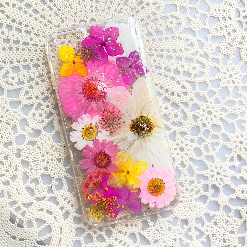 iPhone 7 手机壳 Dry Pressed Flowers Case 押花 干燥花 粉红菊 压花 018 - 手机壳/手机套 - 植物．花 粉红色
