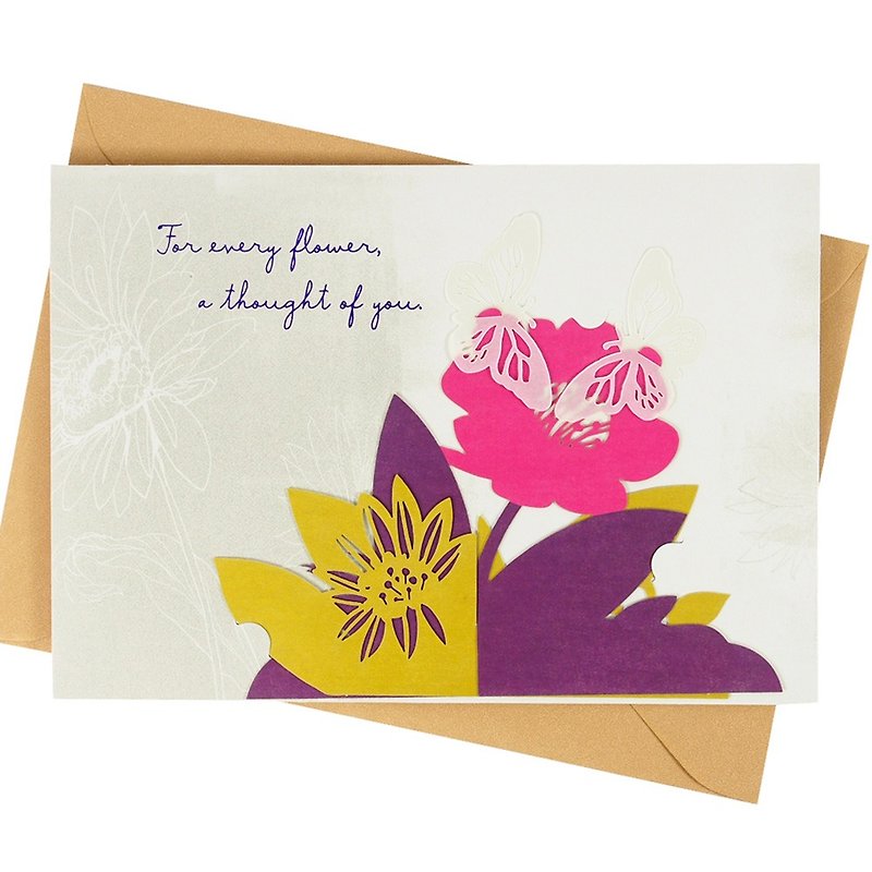 美丽的片刻-附立体花朵【Hallmark-创意手作卡片 款款思念】 - 卡片/明信片 - 纸 白色