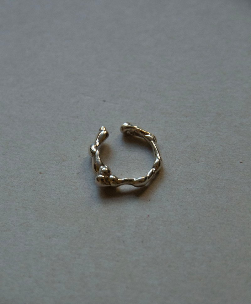 Silver  – BURL S – 两用型耳扣节型戒指 - 戒指 - 纯银 银色