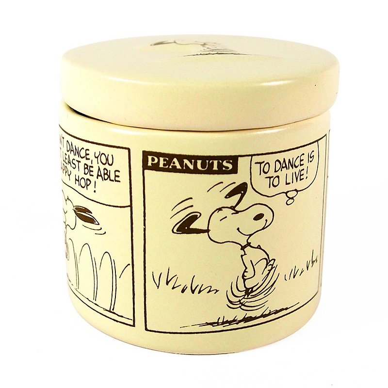 Snoopy圆形收藏盒【Hallmark-Peanuts史努比 摆饰】 - 收纳用品 - 陶 卡其色