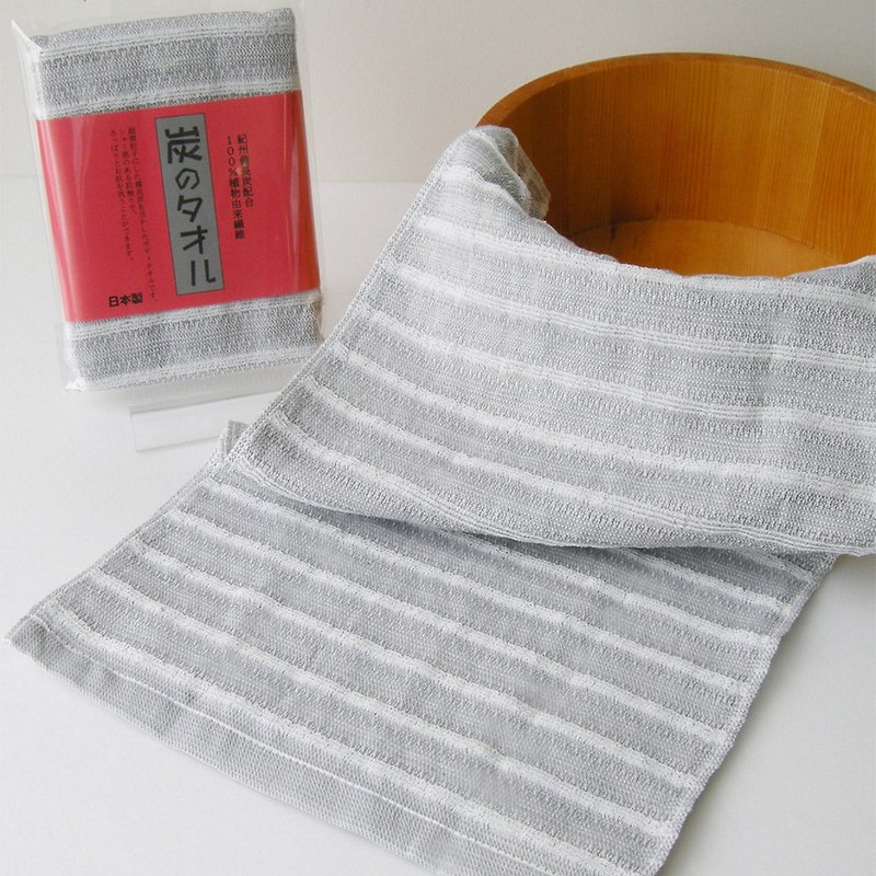 日本ORIM今治产纪州备长炭纤维洗身巾 - 毛巾浴巾 - 棉．麻 