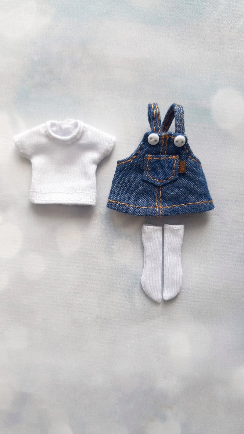 Denim dress for dolls - 其他 - 棉．麻 蓝色