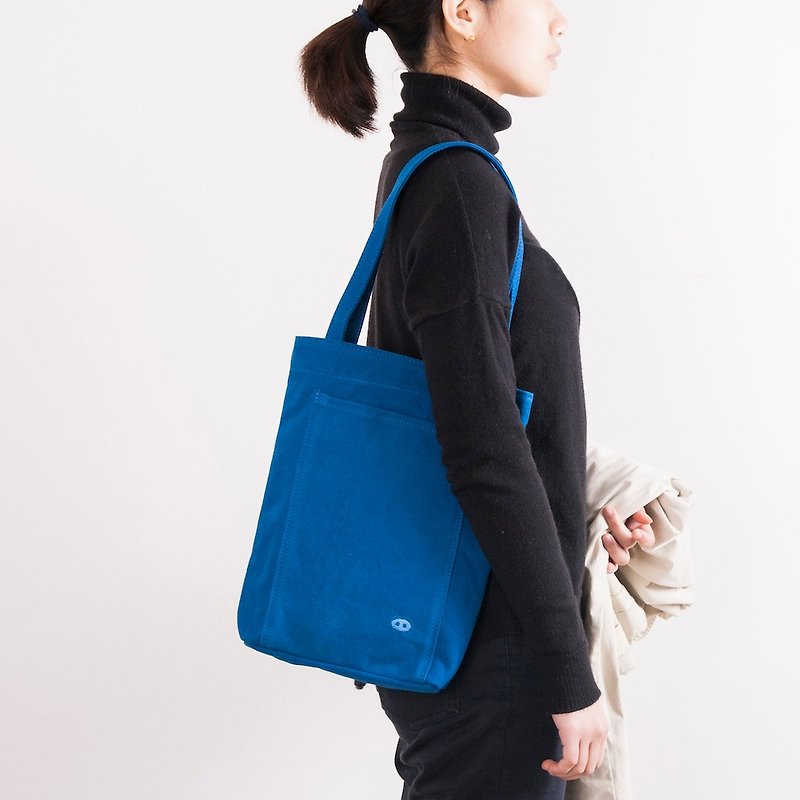 蘑菇Mogu/ 帆布肩背包 / 甘丹袋（钴蓝） - 侧背包/斜挎包 - 棉．麻 蓝色