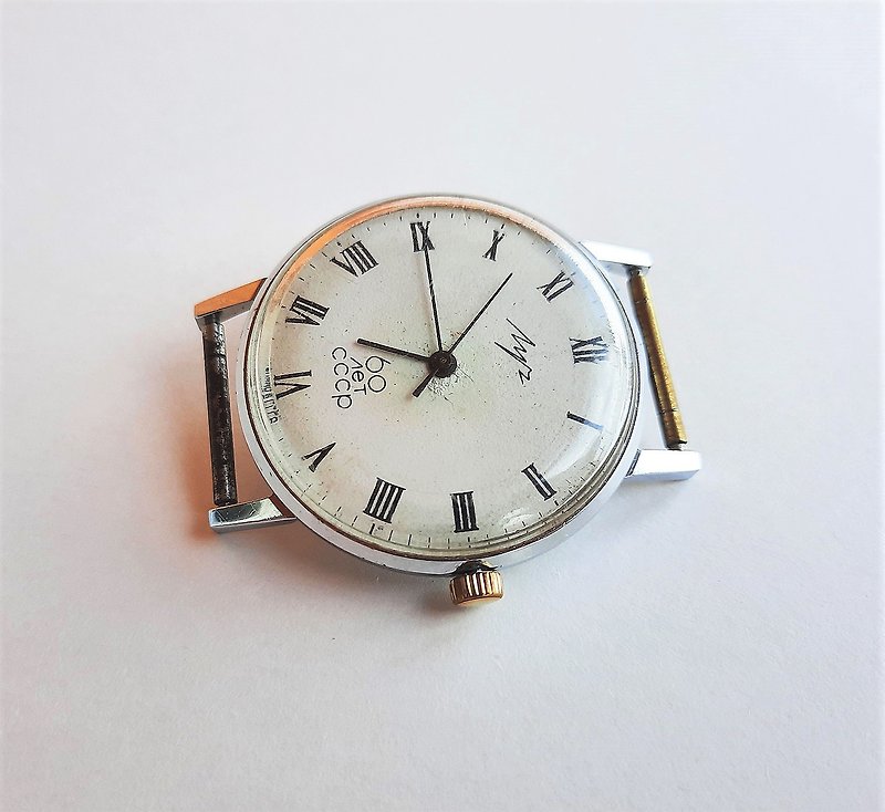 Roman dial classic Soviet watch Luch 2209 - wind up mens wrist watch USSR - 男表/中性表 - 不锈钢 白色