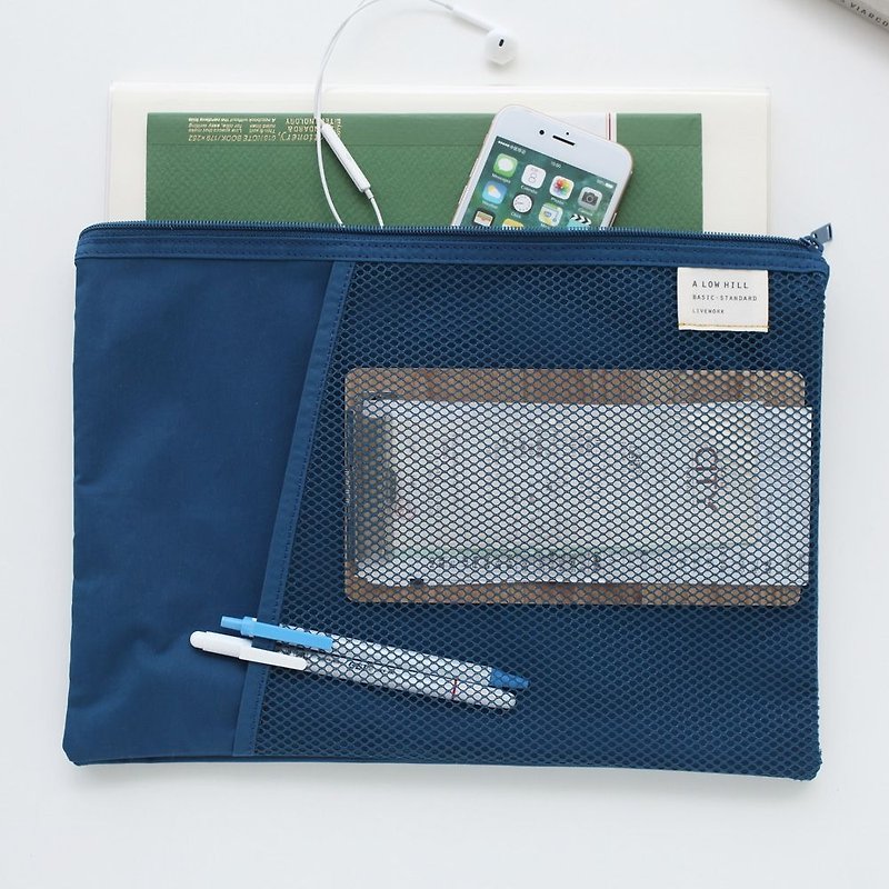 Livework 休闲尼龙双层文件袋-海军蓝,LWK51608 - 文件夹/资料夹 - 塑料 蓝色