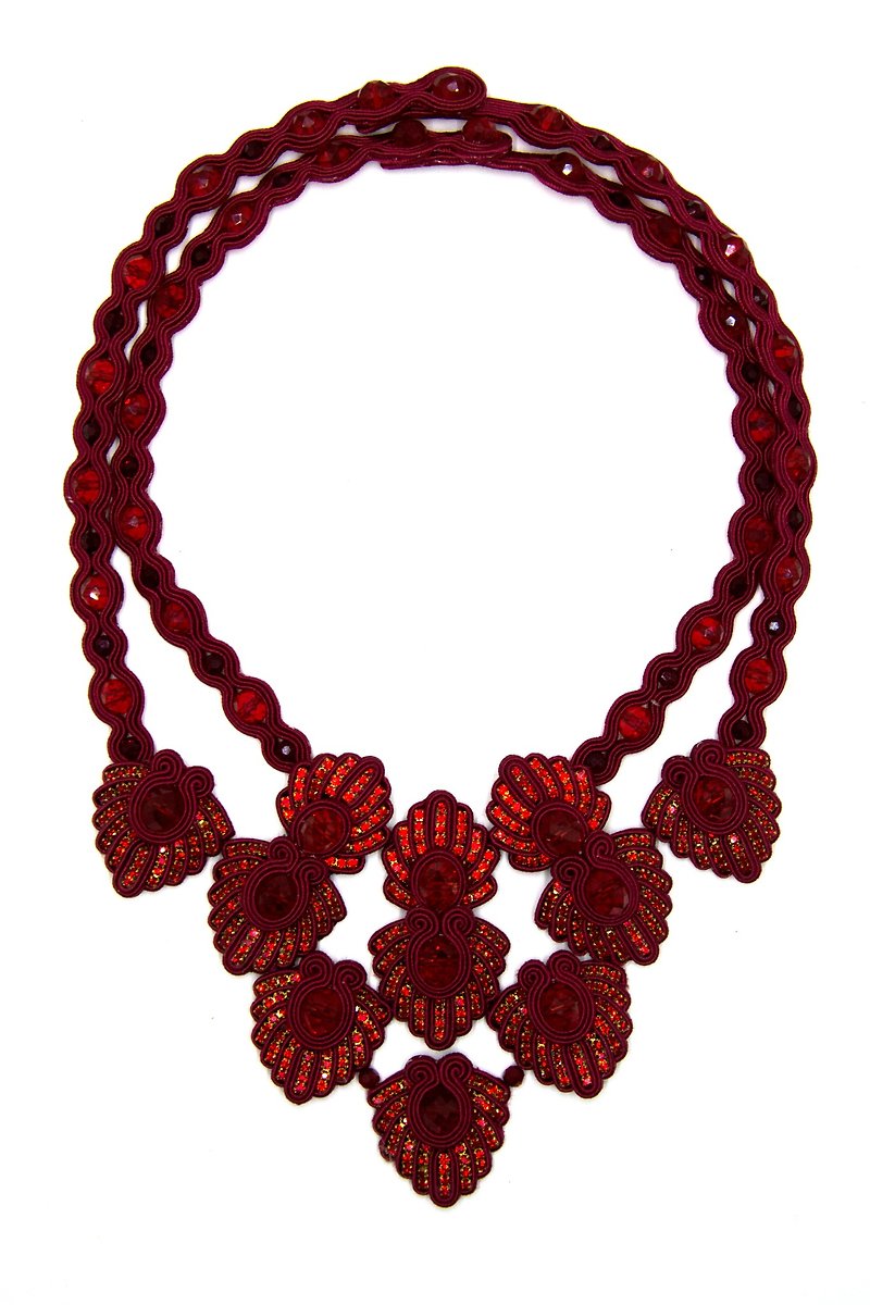 Necklace Statement sparkling necklace - 项链 - 其他材质 红色