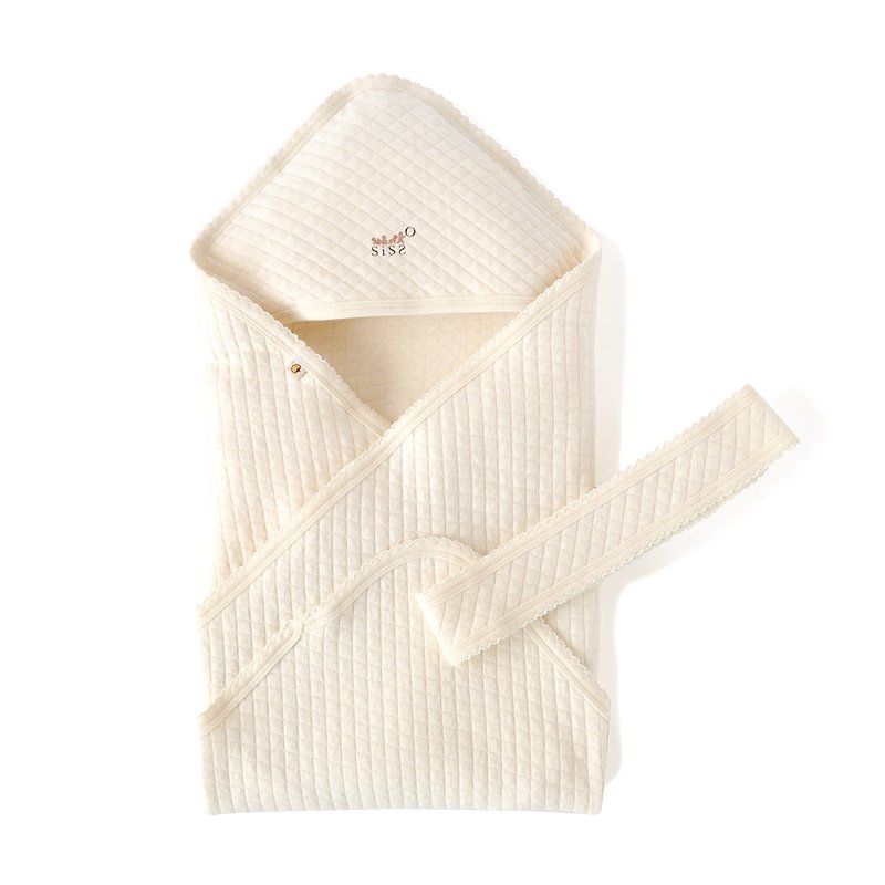 【SISSO有机棉】阳光空气棉婴儿包巾 - 哺乳巾 - 棉．麻 白色