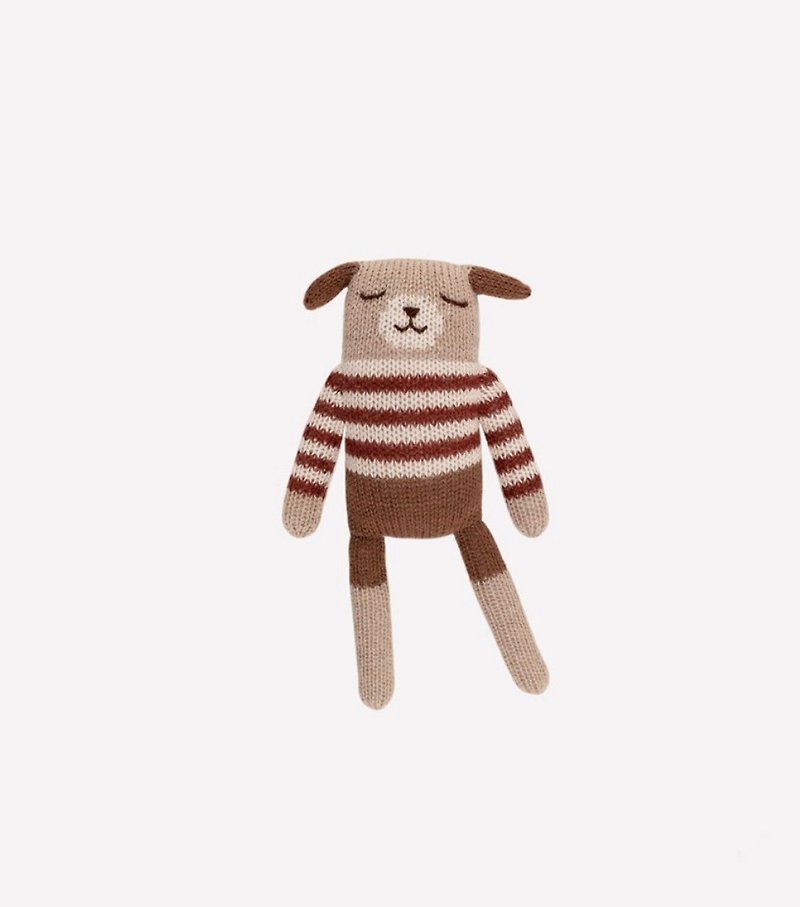 Puppy knit toy / sienna striped sweater - 玩具/玩偶 - 羊毛 
