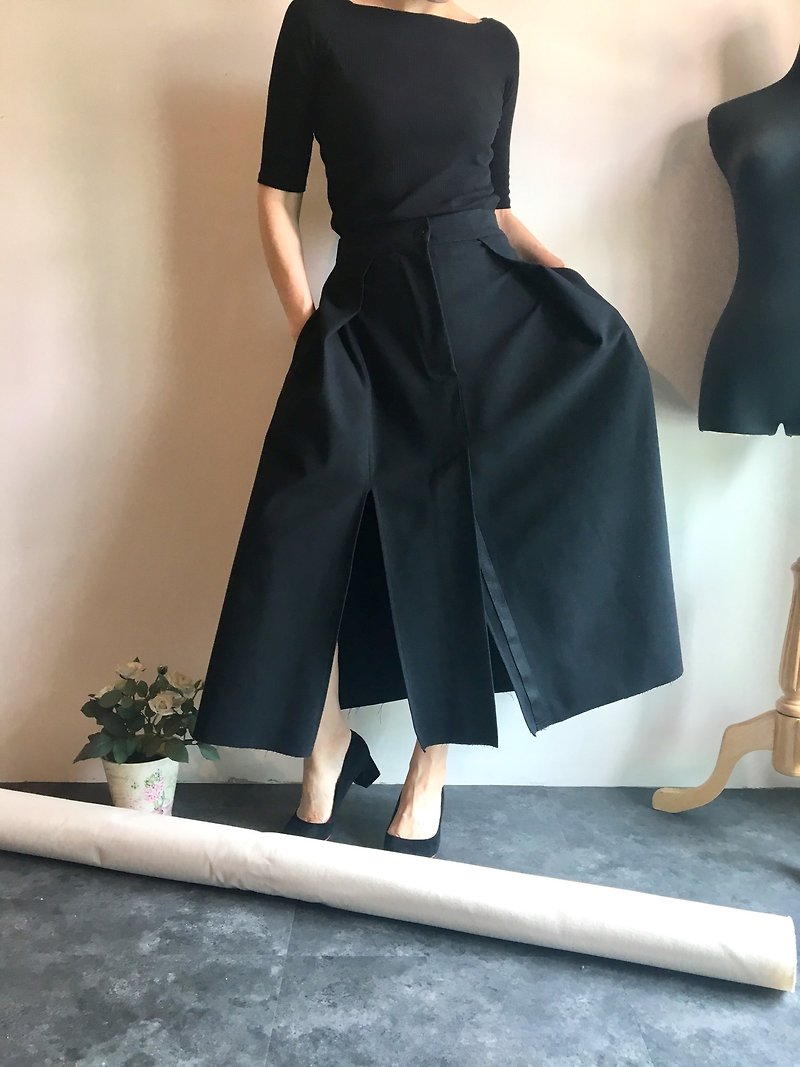 Sayaka black skirt - 裙子 - 聚酯纤维 黑色