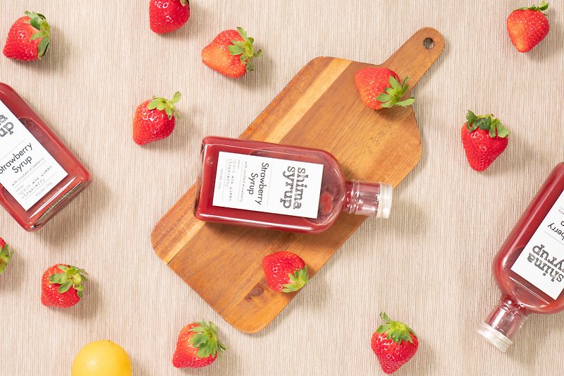 【shima syrup】Strawberry Syrup with crashed strawberry×4本セット - 果汁/蔬果汁 - 其他材质 