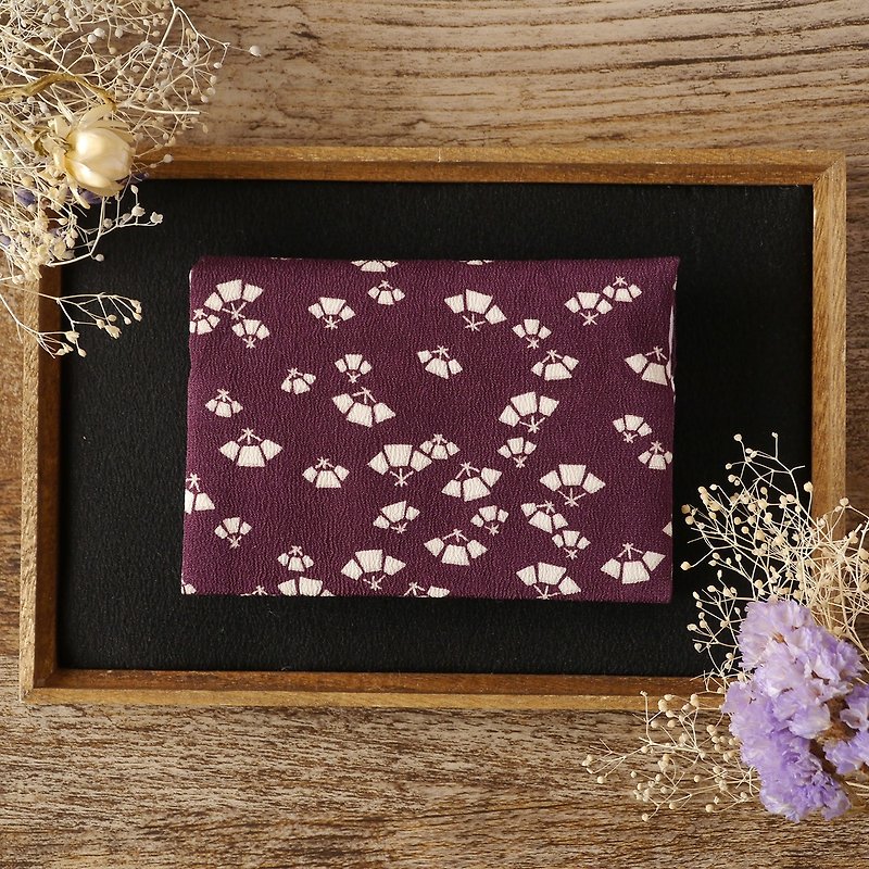 扇文　きものカードケース　シルク - 名片夹/名片盒 - 丝．绢 紫色