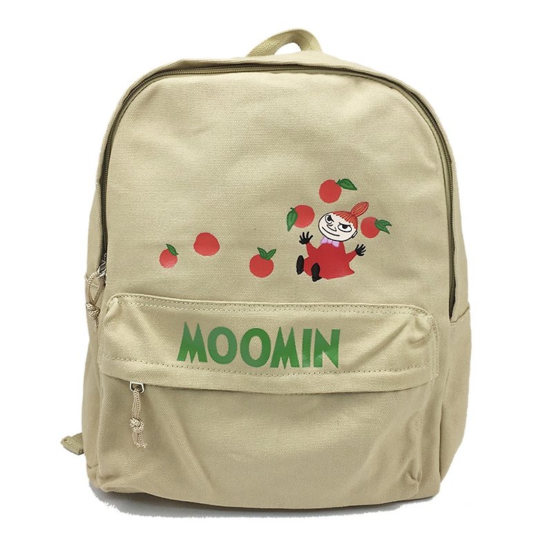 Moomin噜噜米授权-新款拉链后背包(卡其) - 后背包/双肩包 - 棉．麻 红色