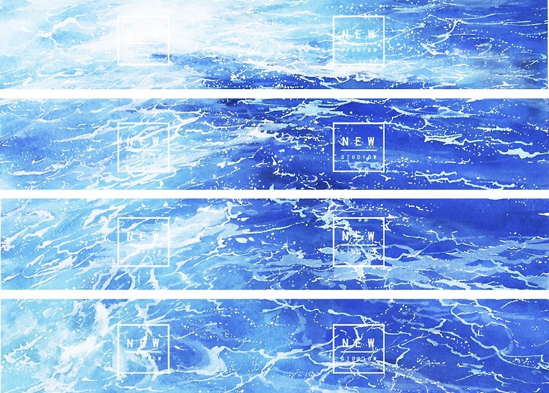 海瀾瀾 水彩畫造景 和紙膠帶 台灣製 10米卷 - 纸胶带 - 其他材质 蓝色