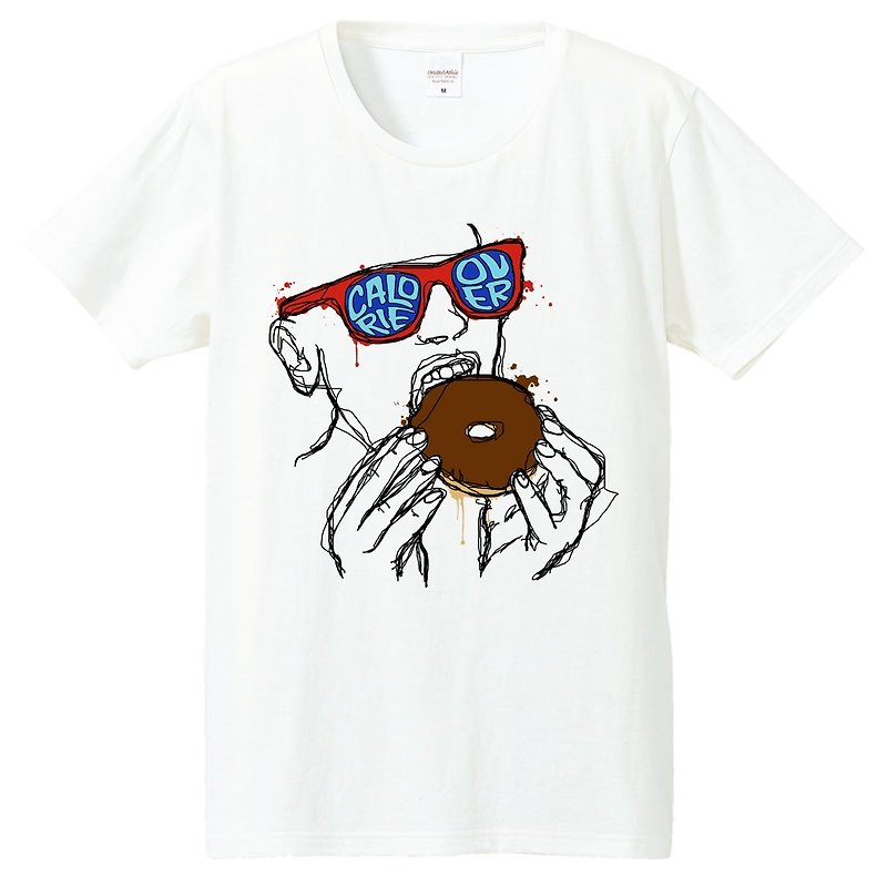 Tシャツ /  Calorie over (Doughnut) - 男装上衣/T 恤 - 棉．麻 白色