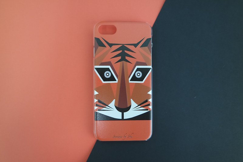 橙色老虎几何图案手机殻 - 其他 - 塑料 
