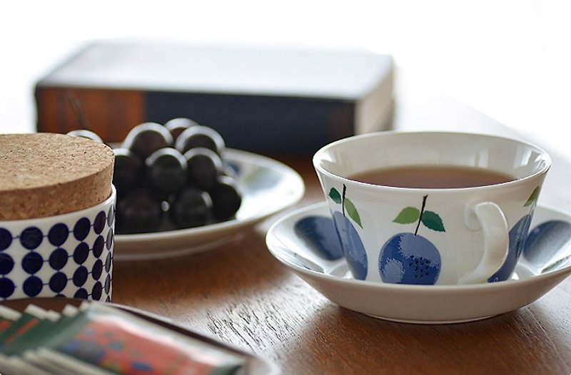Stig Lindberg北欧设计大师 PRUNUS茶杯盘组(骨瓷) - 咖啡杯/马克杯 - 瓷 蓝色