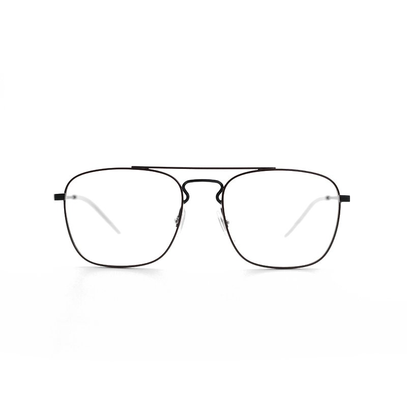 Unisex雅痞倒梯形飞行框-深棕色 - 眼镜/眼镜框 - 其他金属 咖啡色