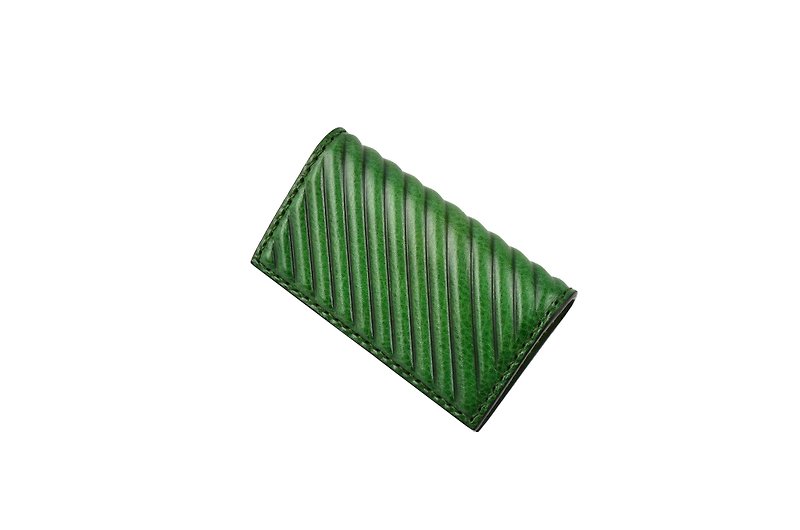 立体革纹名片夹 - 斜纹 ( 森林绿 ) - 名片夹/名片盒 - 真皮 绿色