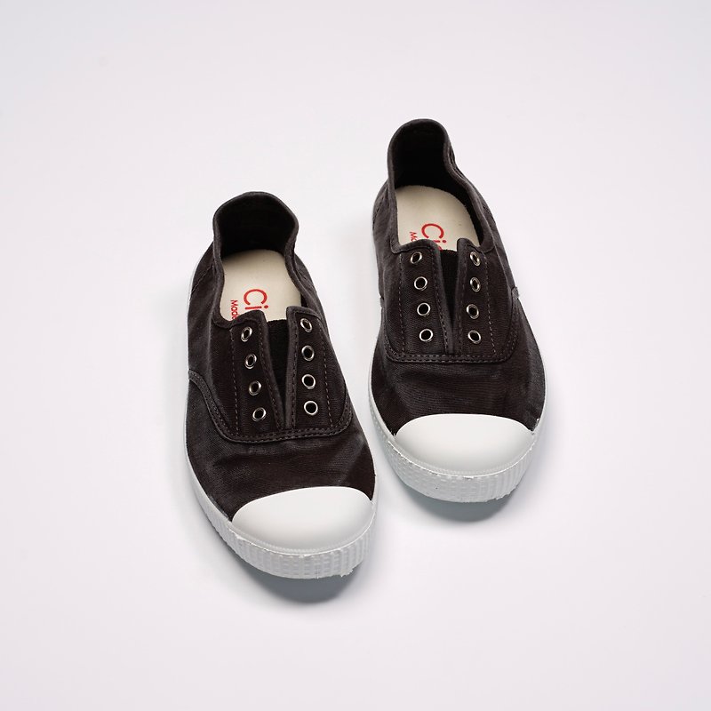 西班牙国民帆布鞋 CIENTA  70777 01 黑色 洗旧布料 大人 - 女款休闲鞋 - 棉．麻 黑色